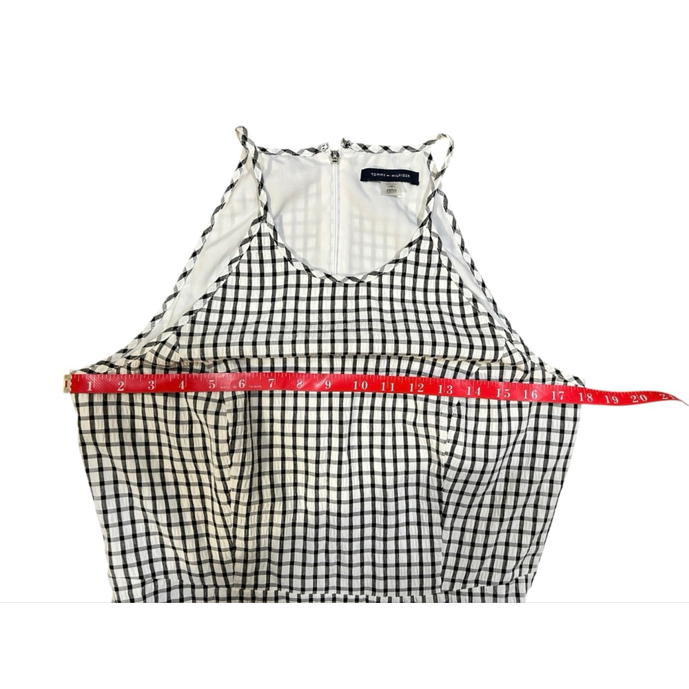 Tommy Hilfiger Black White Gingham Midi Dress Size 10 - Picture 5 of 6